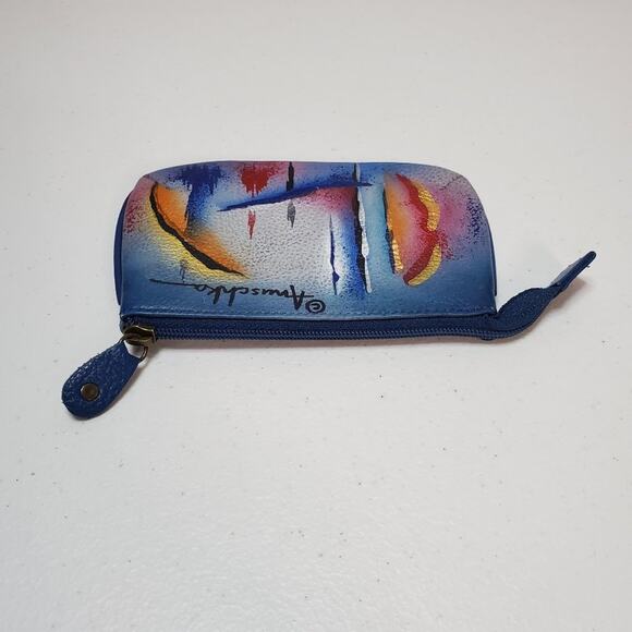 Anuschka Abstractions Hand Painted Leather Coin Pouch - Picture 4 of 7